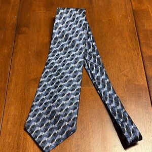 Geoffrey Beene Blue & Light Blue Geometric Silk Tie